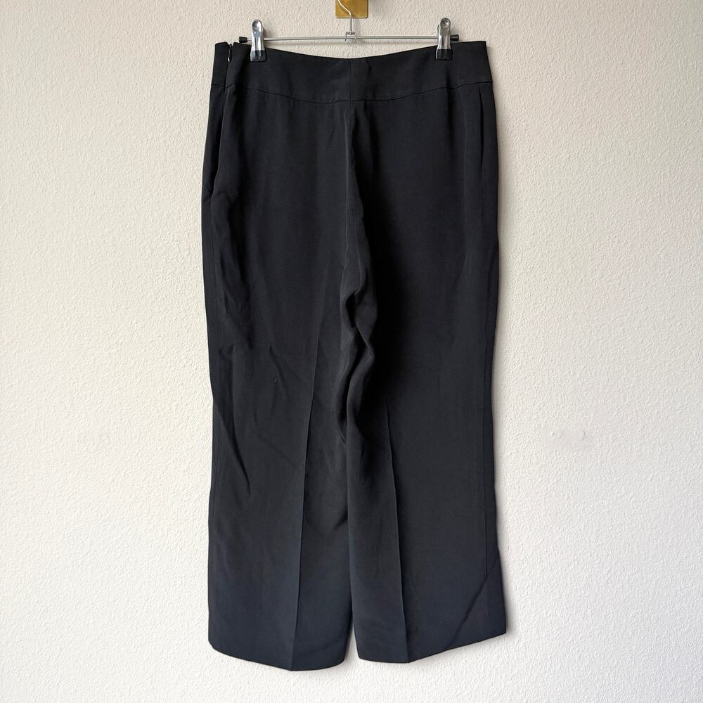 Akris Black 100% Silk Cropped Tailored Trousers Size 10 - Picture 2 of 5